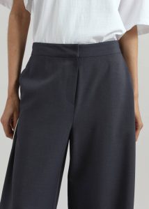 Women Blue Kemi Contrast Trim Pants - Dark Blue Bottoms The Frankie Shop - Image 4