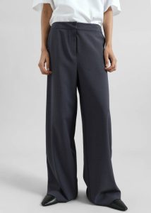 Women Blue Kemi Contrast Trim Pants - Dark Blue Bottoms The Frankie Shop - Image 5