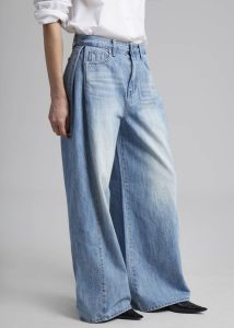 Women Blue The Frankie Shop Oakley Wide Leg Jeans - Blue Wash Bottoms - Image 4
