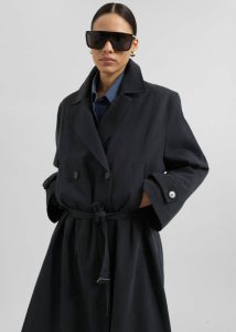 Women Blue The Frankie Shop Pello Trench Coat - Navy Outerwear - Image 2
