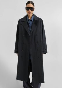 Women Blue The Frankie Shop Pello Trench Coat - Navy Outerwear
