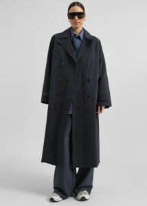 Women Blue The Frankie Shop Pello Trench Coat - Navy Outerwear - Image 4