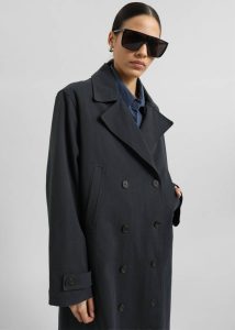 Women Blue The Frankie Shop Pello Trench Coat - Navy Outerwear - Image 5