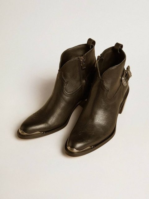 Women Boots Black Golden Goose Patty Ankle Boots In Black Leather - Image 2