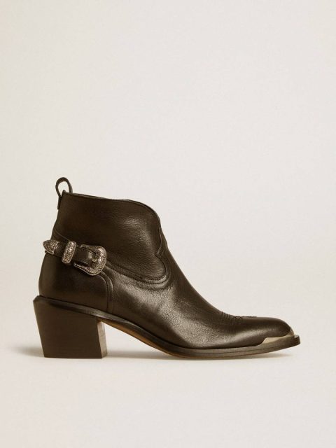 Women Boots Black Golden Goose Patty Ankle Boots In Black Leather