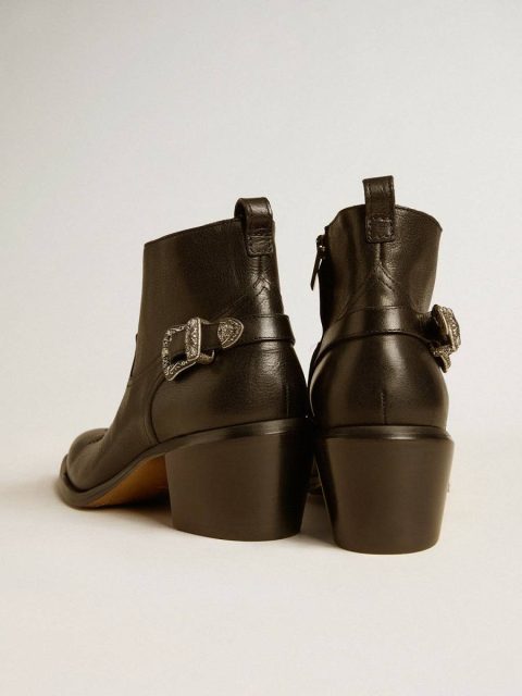 Women Boots Black Golden Goose Patty Ankle Boots In Black Leather - Image 5