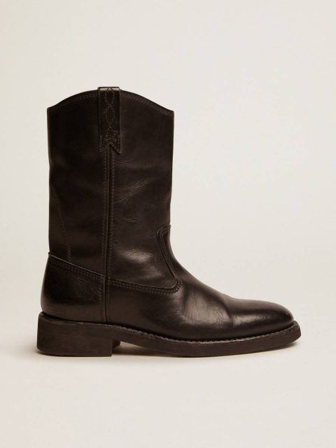 Women Boots Golden Goose Biker Boots In Black Leather Black