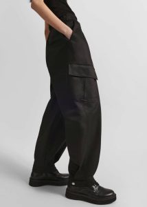 Women Bottoms Black The Frankie Shop Haskel Cargo Pants - Black - Image 2