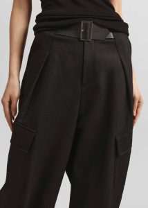 Women Bottoms Black The Frankie Shop Haskel Cargo Pants - Black - Image 3