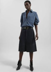 Women Bottoms Dartsel Suede Bermuda Shorts - Navy The Frankie Shop Blue - Image 2
