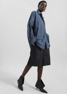 Women Bottoms Dartsel Suede Bermuda Shorts - Navy The Frankie Shop Blue