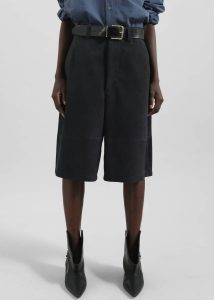 Women Bottoms Dartsel Suede Bermuda Shorts - Navy The Frankie Shop Blue - Image 3