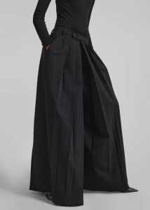 Women Bottoms Norska Pleated Wrap Trousers - Black The Frankie Shop Black - Image 5