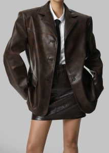 Women Bottoms The Frankie Shop Brown Alessandra Faux Leather Mini Skirt - Brown - Image 3