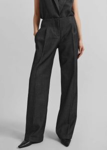 Women Bottoms The Frankie Shop Christopher Esber Redux Twill Trousers - Speckled Black Grey