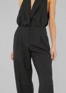 Women Bottoms The Frankie Shop Christopher Esber Redux Twill Trousers - Speckled Black Grey - Image 3