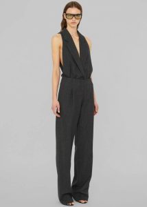 Women Bottoms The Frankie Shop Christopher Esber Redux Twill Trousers - Speckled Black Grey - Image 4
