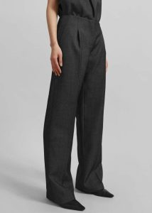 Women Bottoms The Frankie Shop Christopher Esber Redux Twill Trousers - Speckled Black Grey - Image 5