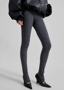 Women Bottoms The Frankie Shop Grey Alondra Leggings - Dark Grey - Image 2