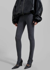 Women Bottoms The Frankie Shop Grey Alondra Leggings - Dark Grey