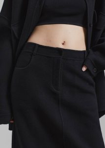 Women Bottoms The Frankie Shop Malvo Long Wool Pencil Skirt - Black Black - Image 5