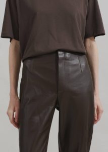 Women Bottoms Ziggy Long Leather Pants - Brown The Frankie Shop Brown - Image 3