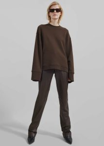 Women Bottoms Ziggy Long Leather Pants - Brown The Frankie Shop Brown - Image 4