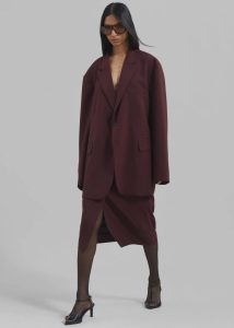 Women Brooklyn Blazer - Burgundy Outerwear The Frankie Shop Red - Image 2