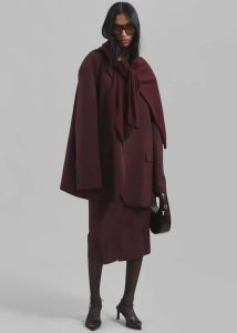Women Brooklyn Blazer - Burgundy Outerwear The Frankie Shop Red