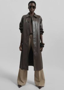 Women Brown Skane Faux Leather Trench - Brown Outerwear The Frankie Shop