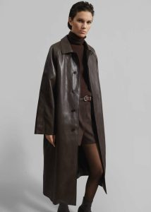 Women Brown Skane Faux Leather Trench - Brown Outerwear The Frankie Shop - Image 5