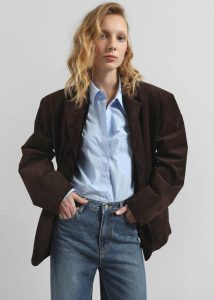 Women Brown The Frankie Shop Outerwear Salnor Suede Blazer - Dark Brown