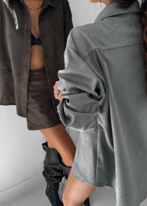 Women Brown The Frankie Shop Regina Faux Suede Shirt - Brown Tops - Image 4