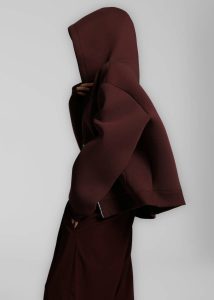 Women Calder Neoprene Zip-Up Hoodie - Burgundy Tops The Frankie Shop Red - Image 2