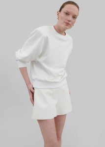 Women Cassie Faux Leather Mini Shorts - White The Frankie Shop White Bottoms