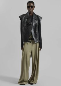 Women Cetina Leather Vest - Black Black The Frankie Shop Outerwear