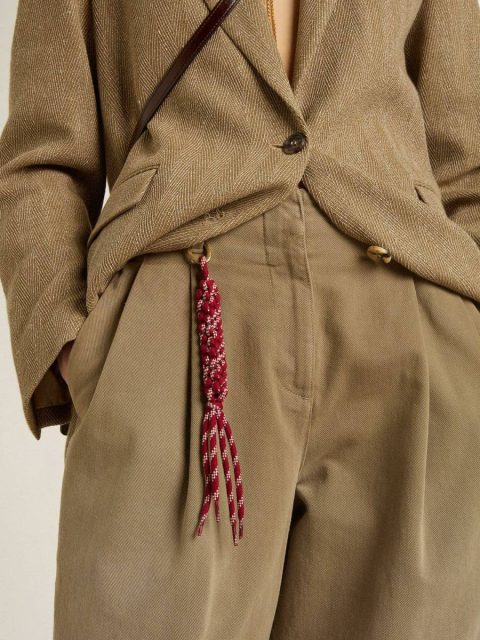 Women Charm With Red Knotted Laces Bag Accessories Golden Goose Red - Image 3