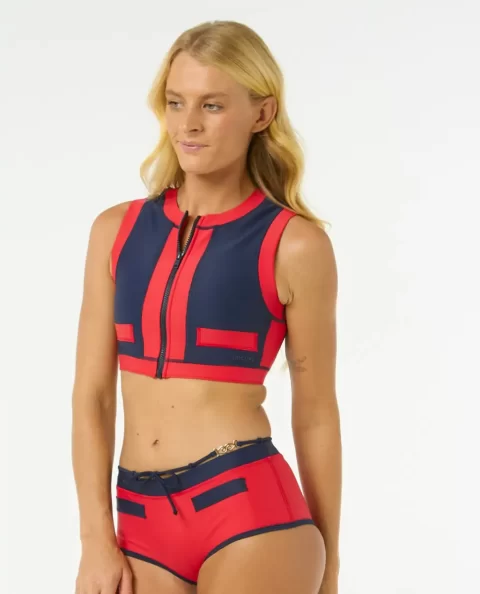 Women Coco Short Sleeve Vest Rip Curl Bikini Tops - Image 2