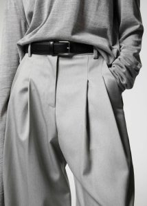 Women Cooper Pintuck Trousers - Grey The Frankie Shop Grey Bottoms - Image 2