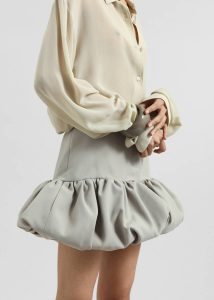 Women Coperni Gathered Hem Tailored Skirt - Beige Bottoms The Frankie Shop Beige - Image 2