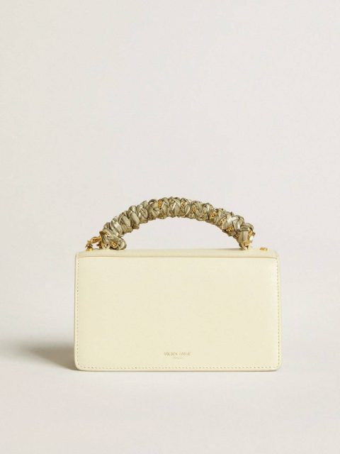 Women Crossbody Bags Golden Goose Butter Small Venezia Bag In Butter-Colored Boarded Leather With Braided Scarf And Double Charm - Image 3