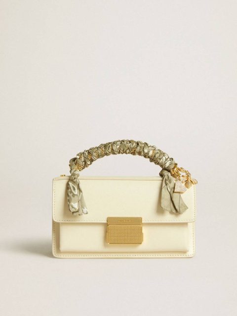 Women Crossbody Bags Golden Goose Butter Small Venezia Bag In Butter-Colored Boarded Leather With Braided Scarf And Double Charm