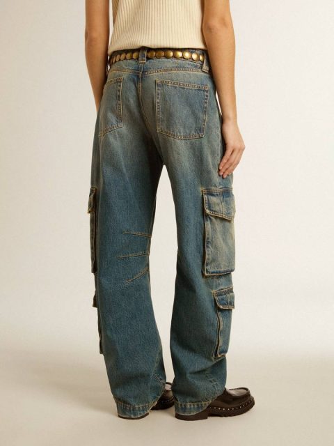 Women Denim Blue Golden Goose Jeans & Pants Blue Jeans With A Distressed Finish - Image 4