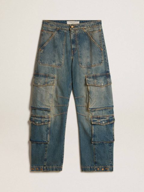 Women Denim Blue Golden Goose Jeans & Pants Blue Jeans With A Distressed Finish