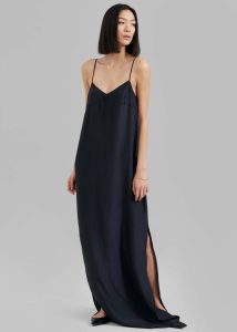 Women Dresses Blue Dylana Sleeveless Maxi Dress - Navy The Frankie Shop