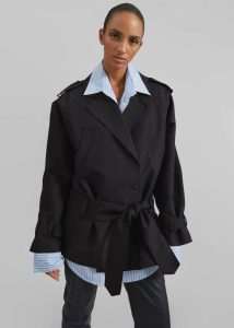 Women Emsbury Short Trench - Black Outerwear Black The Frankie Shop - Image 3