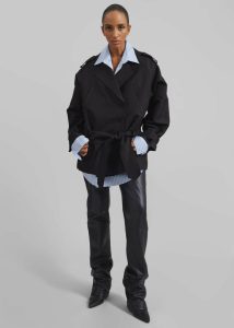 Women Emsbury Short Trench - Black Outerwear Black The Frankie Shop - Image 4