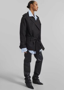 Women Emsbury Short Trench - Black Outerwear Black The Frankie Shop - Image 5