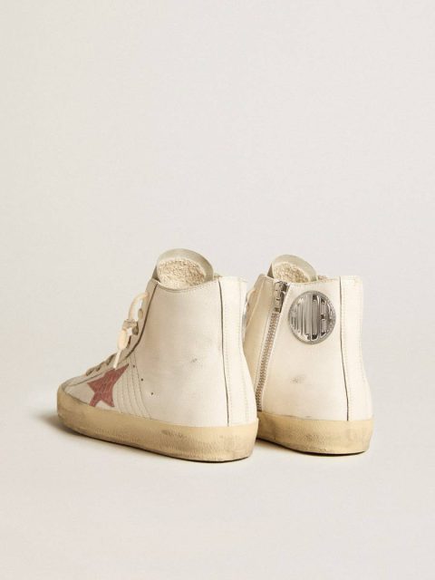 Women Francy In Cream Nappa With Pink Crocodile-Print Leather Star Francy Golden Goose - Image 4