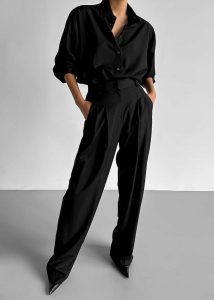 Women Gelso Pleated Trousers - Black Bottoms The Frankie Shop Black